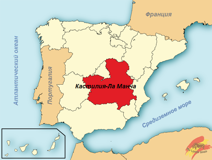 castilla-la-mancha na karte
